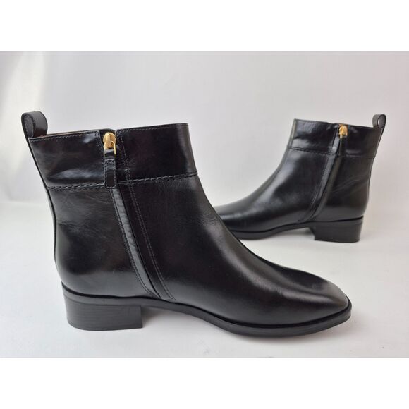 Tory Burch Women's Black Everly Leather Ankle Booties Size 11 M - Picture 3 of 7